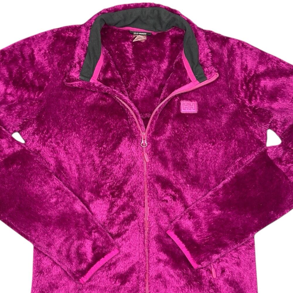 Helly Hansen Magenta Plush Fleece Jacket Women’s Full Zip Warm Outdoor Fits S/M - Picture 2 of 10